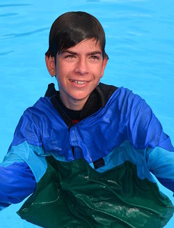 Swimming pool training in clothes